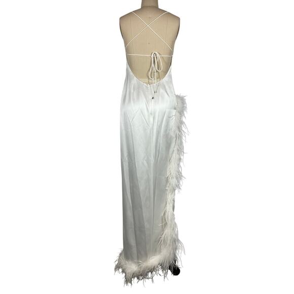 Retrofete 'Priscilla' White Acetate Feather Dress Size S - Picture 3 of 6